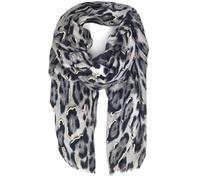 Schal STYLEBREAKER "Schal Leoparden Muster Gold Metallic", Damen, grau (grau, schwarz), Obermaterial: 50% Viskose CV. 50% Baumwolle CO., Modisch, Modetücher Schal (75911539-0) grau, schwarz