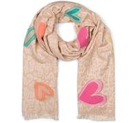 XXL-Schal STYLEBREAKER "Schal mit Leoparden Herz Muster", Damen, beige, Obermaterial: 100% Viskose CV., Modisch, Modetücher (97875806-0) beige