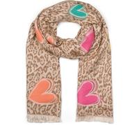 XXL-Schal STYLEBREAKER "Schal mit Leoparden Herz Muster", Damen, braun, Obermaterial: 100% Viskose CV., Modisch, Modetücher (78839730-0) braun