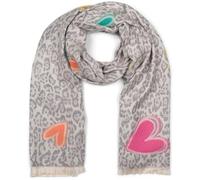 XXL-Schal STYLEBREAKER "Schal mit Leoparden Herz Muster", Damen, grau, Obermaterial: 100% Viskose CV., Modisch, Modetücher (31186961-0) grau