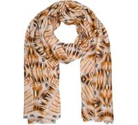 Schal STYLEBREAKER "Schal Batik Muster Metallic Streifen", Damen, beige (beige, braun), Obermaterial: 50% Viskose CV. 50% Baumwolle CO., Modisch, Modetücher Schal (87640034-0) beige, braun