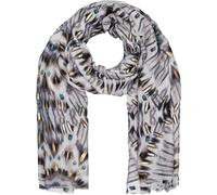 Schal STYLEBREAKER "Schal Batik Muster Metallic Streifen", Damen, grau (grau, schwarz), Obermaterial: 50% Viskose CV. 50% Baumwolle CO., Modisch, Modetücher Schal (28240808-0) grau, schwarz