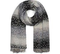 styleBREAKER Damen Schal mit Streifen Web Muster, Pailletten und kurzen Fransen, Winter, Stola 01017114, Farbe:Schwarz-Grau-Hellgrau