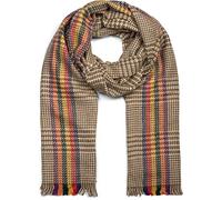 styleBREAKER Damen Schal Pepita Hahnentritt | Voluminöses warmes Wintertuch mit bunten Streifen, umlaufende kurze Fransen, 70x200 cm großes XXL-Format, Stola Halstuch