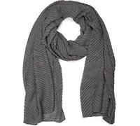 styleBREAKER Damen Schal Plissee Baumwollmix 96x192cm, Dunkelgrau
