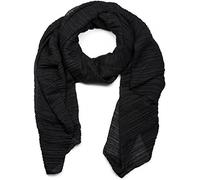 styleBREAKER Damen Schal Plissee Baumwollmix 96x192cm, Schwarz