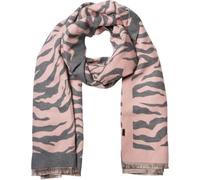 Schal STYLEBREAKER "Schal mit Zebra Muster", Damen, rosa (rose, grau), Obermaterial: 80% Viskose CV. 20% Baumwolle CO., Modisch, Modetücher Schal (71046314-0) rose, grau