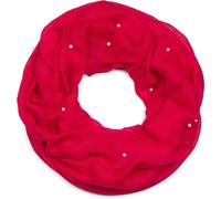 Loop STYLEBREAKER "Loop Schal mit Perlen Applikation", Damen, rot, Obermaterial: 50% Viskose CV. 50% Baumwolle CO., Modisch, Modetücher Loop (87700023-0) rot