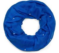 Loop STYLEBREAKER "Loop Schal mit Perlen Applikation", Damen, blau (royalblau), Obermaterial: 50% Viskose CV. 50% Baumwolle CO., Modisch, Modetücher Loop (41428769-0) royalblau