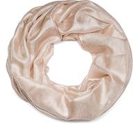 styleBREAKER Damen Sommer Loop Schal Seidig Glitzer, Creme-Beige