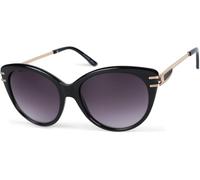 Sonnenbrille STYLEBREAKER "Cat-Eye Sonnenbrille Schmetterling Oversize & Metallbügel", Damen, lila (gestell schwarz, glas grau, violett verlaufsglas), Modisch, Sonnenbrillen Sonnenbrille (66888127-0) 
