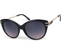 styleBREAKER Damen Sonnenbrille Cat-Eye Schmetterling | Oversize mit Metallbügel & UV400 | Elegante Verlaufstönung für Sommer & Autofahren | Inkl. Etui & Putztuch, Schwarz/Grau