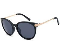 styleBREAKER Damen Sonnenbrille Cat Eye UV400 Kat 3, Schwarz-Gold/Grau