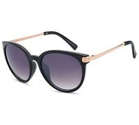 Sonnenbrille STYLEBREAKER "Cat-Eye Sonnenbrille", Damen, grau (gestell schwarz, gold, glas grau verlauf), Modisch, Sonnenbrillen Sonnenbrille (87098321-0) gestell schwarz, gold, glas grau verlauf