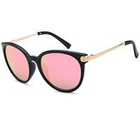 Sonnenbrille STYLEBREAKER "Cat-Eye Sonnenbrille", Damen, pink (gestell schwarz, gold, glas pink verspiegelt), Modisch, Sonnenbrillen Sonnenbrille (84890807-0) gestell schwarz, gold, glas pink verspieg