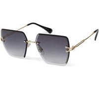 Sonnenbrille STYLEBREAKER "Rahmenlose Rechteckige Sonnenbrille mit Diamant Schliff", Damen, grau (gestell gold, glas grau verlauf), Modisch, Sonnenbrillen Sonnenbrille (86938008-0) gestell gold, glas