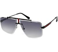 Sonnenbrille STYLEBREAKER "Rechteckige Retro Sonnenbrille mit Diamant Schliff", Damen, grau (gestell schwarz, glas grau verlauf), Modisch, Sonnenbrillen Sonnenbrille (38940267-0) gestell schwarz, glas