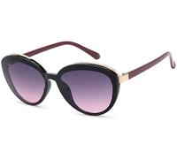 Sonnenbrille STYLEBREAKER "Ovale Sonnenbrille - filigraner Kunststoff Rahmen", Damen, bunt (gestell schwarz, bordeaux, glas grau, violett verlauf), Modisch, Sonnenbrillen Sonnenbrille (37781045-0) ges