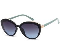 Sonnenbrille STYLEBREAKER "Ovale Sonnenbrille - filigraner Kunststoff Rahmen", Damen, bunt (gestell schwarz, hellblau, glas grau verlauf), Modisch, Sonnenbrillen Sonnenbrille (93615150-0) gestell schw