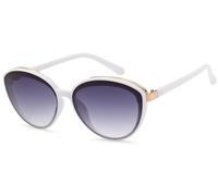 Sonnenbrille STYLEBREAKER "Ovale Sonnenbrille - filigraner Kunststoff Rahmen", Damen, grau (gestell weiß, glas grau verlauf), Modisch, Sonnenbrillen Sonnenbrille (45010315-0) gestell weiß, glas grau v