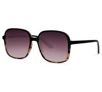 styleBREAKER Damen Sonnenbrille Oversize Quadratisch | Retro Two-Tone Rahmen Farbverlauf | Große Gläser mit Verlaufstönung UV400 | Glamour Look inkl. Stoffbeutel & Putztuch, Schwarz-Beige/Grau