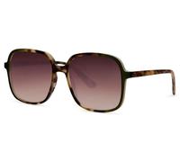styleBREAKER Damen Sonnenbrille Oversize Quadratisch | Retro Two-Tone Rahmen Farbverlauf | Große Gläser mit Verlaufstönung UV400 | Glamour Look inkl. Stoffbeutel & Putztuch, Beige-Oliv/Braun