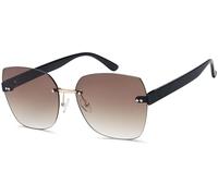 Sonnenbrille STYLEBREAKER "Rahmenlose Rechteckige Sonnenbrille", Damen, braun (gestell schwarz, glas braun verlauf), Modisch, Sonnenbrillen Sonnenbrille (70153027-0) gestell schwarz, glas braun verlau