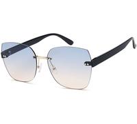 Sonnenbrille STYLEBREAKER "Rahmenlose Rechteckige Sonnenbrille", Damen, bunt (gestell schwarz, glas grau, apricot verlauf), Modisch, Sonnenbrillen Sonnenbrille (89339137-0) gestell schwarz, glas grau,