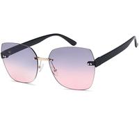 Sonnenbrille STYLEBREAKER "Rahmenlose Rechteckige Sonnenbrille", Damen, bunt (gestell schwarz, glas grau, rose verlauf), Modisch, Sonnenbrillen Sonnenbrille (85769600-0) gestell schwarz, glas grau, ro