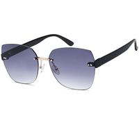Sonnenbrille STYLEBREAKER "Rahmenlose Rechteckige Sonnenbrille", Damen, grau (gestell schwarz, glas grau verlauf), Modisch, Sonnenbrillen Sonnenbrille (44842360-0) gestell schwarz, glas grau verlauf