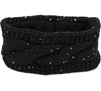 Stirnband STYLEBREAKER "Grobstrick Stirnband mit Pailletten", Damen, schwarz, Obermaterial: 100% Viskose CV., Modisch, Mützen Stirnband (88999717-0) schwarz