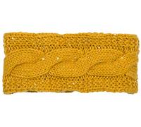 styleBREAKER Damen Stirnband Grobstrick mit Zopfmuster und Pailletten, warmes Fleece Innenfutter, Haarband, Headband 04026002, Farbe:Curry