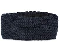 styleBREAKER Damen Stirnband in feiner Häkel Optik einfarbig, Thermo Fleece Futter, Uni Winter Headband 04026051, Farbe:Dunkelblau
