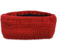 styleBREAKER Damen Stirnband in feiner Häkel Optik einfarbig, Thermo Fleece Futter, Uni Winter Headband 04026051, Farbe:Rost