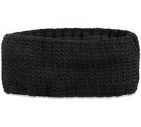 styleBREAKER Damen Stirnband in feiner Häkel Optik einfarbig, Thermo Fleece Futter, Uni Winter Headband 04026051, Farbe:Schwarz