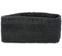 styleBREAKER Damen Stirnband in feiner Häkel Optik einfarbig, Thermo Fleece Futter, Uni Winter Headband 04026051, Farbe:Anthrazit