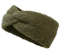 styleBREAKER Damen Stirnband Teddyfell Optik mit Twist Knoten Detail | Weiches elastisches Winter Haarband | Warmes Kopfband Ohrenwärmer 56-59 cm, Farbe:Oliv