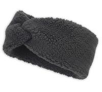 styleBREAKER Damen Stirnband Teddyfleece Optik mit Twist Knoten | Weiches Winter Haarband elastisch | Warmes Kopfband Ohrenwärmer 56-59 cm, Farbe:Schwarz