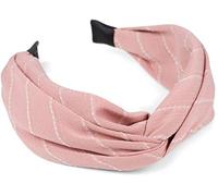 styleBREAKER Damen Stoff Haarreif Nadelstreifen Retro Look, Rose | Twist-Knoten-Detail, flexibler Kern für 40-58 cm Kopfumfang (auch Kinder), 7 cm breit, weicher Viskose-Überzug, drückt nicht.