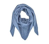 styleBREAKER Damen Strick Dreieckstuch Uni | großes Halstuch 190x80 cm | weicher Viskose-Woll Mix | leichtes Schultertuch für Frühling & kühle Sommerabende, Farbe:Blau