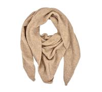 styleBREAKER Damen Strick Dreieckstuch Uni | großes Halstuch 190x80 cm | weicher Viskose-Woll Mix | leichtes Schultertuch für Frühling & kühle Sommerabende, Farbe:Hellbraun
