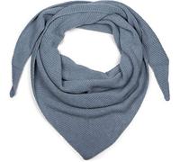 styleBREAKER Damen Strick Dreieckstuch | Weiches Schultertuch mit Reiskorn Muster | Unifarbenes Dreiecktuch aus Wolle Mix | Made in Italy | 190 x 72 cm, Blau