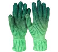 styleBREAKER Damen Strick Handschuhe mit Farbverlauf Muster, Winter Ombré Strickhandschuhe, Fingerhandschuhe 09010045, Farbe:Dunkelgrün-Grün
