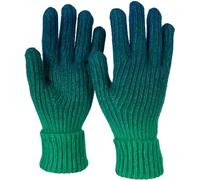styleBREAKER Damen Strick Handschuhe mit Farbverlauf Muster, Winter Ombré Strickhandschuhe, Fingerhandschuhe 09010045, Farbe:Petrol-Grün