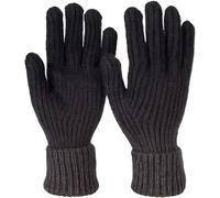 styleBREAKER Damen Strick Handschuhe mit Farbverlauf Muster, Winter Ombré Strickhandschuhe, Fingerhandschuhe 09010045, Farbe:Schwarz-Dunkelgrau