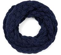 Strickschal STYLEBREAKER "Strick Loop mit Bubblemuster", Damen, blau (dunkelblau), Modisch, Modetücher (96279341-0) dunkelblau