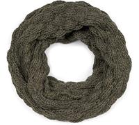 Strickschal STYLEBREAKER "Strick Loop mit Bubblemuster", Damen, grün (oliv), Modisch, Modetücher (93793532-0) oliv