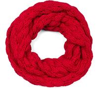 styleBREAKER Damen Strick Loop Schal Raspberry Pattern, Rot