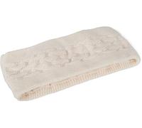 styleBREAKER Damen Strick Stirnband einfarbig mit Karo Muster, Thermo Fleece Futter, Winter Headband Uni 04026061, Farbe:Creme