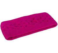 styleBREAKER Damen Strick Stirnband einfarbig mit Karo Muster, Thermo Fleece Futter, Winter Headband Uni 04026061, Farbe:Pink